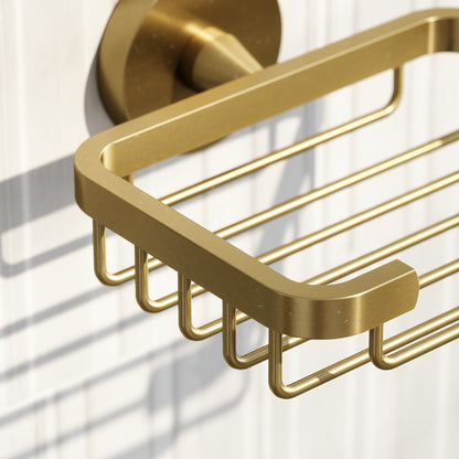 Small Brushed Gold Shower Basket