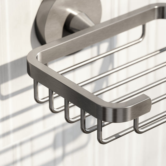 Small Brushed Stainless Shower Basket