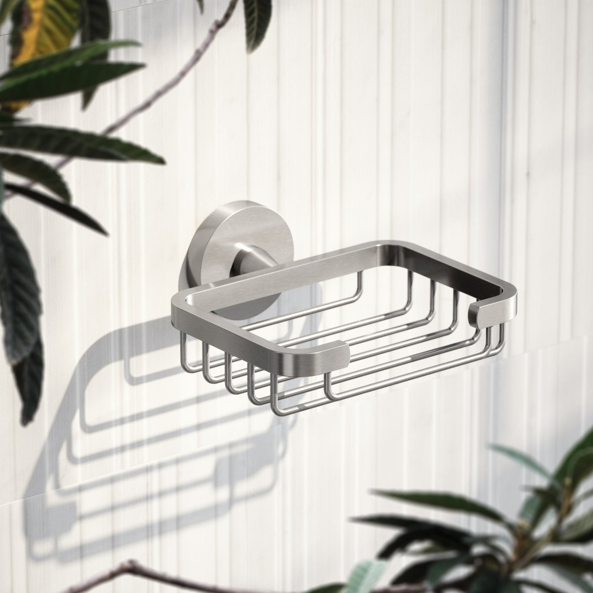 Small Brushed Stainless Shower Basket