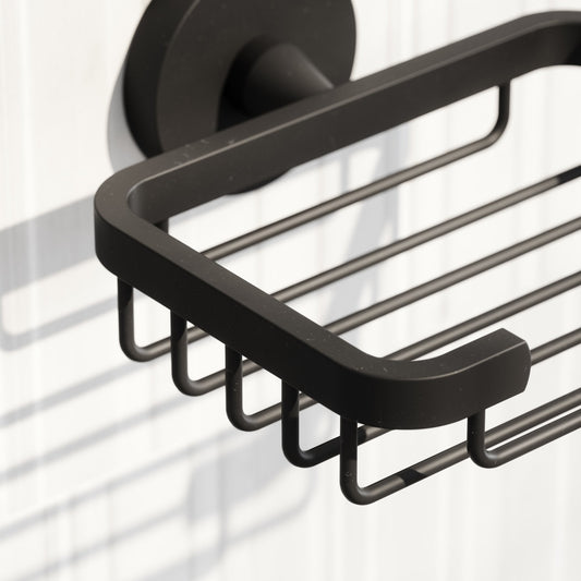 Small Matte Black Shower Basket