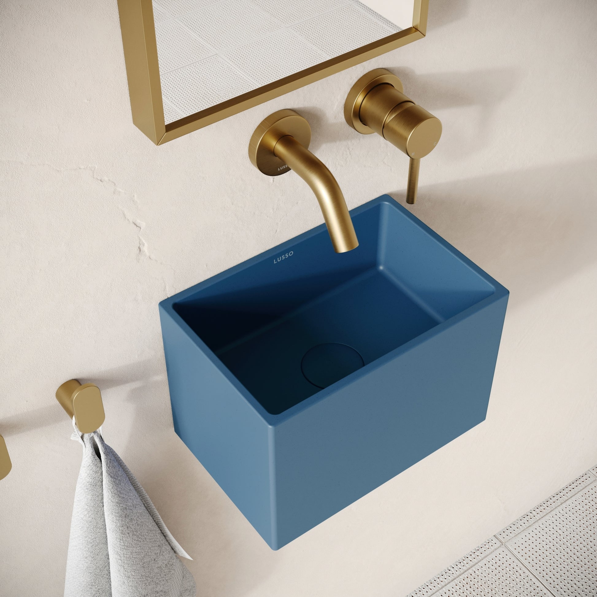Sobrio Azure Concrete Wall Hung Basin 300mm