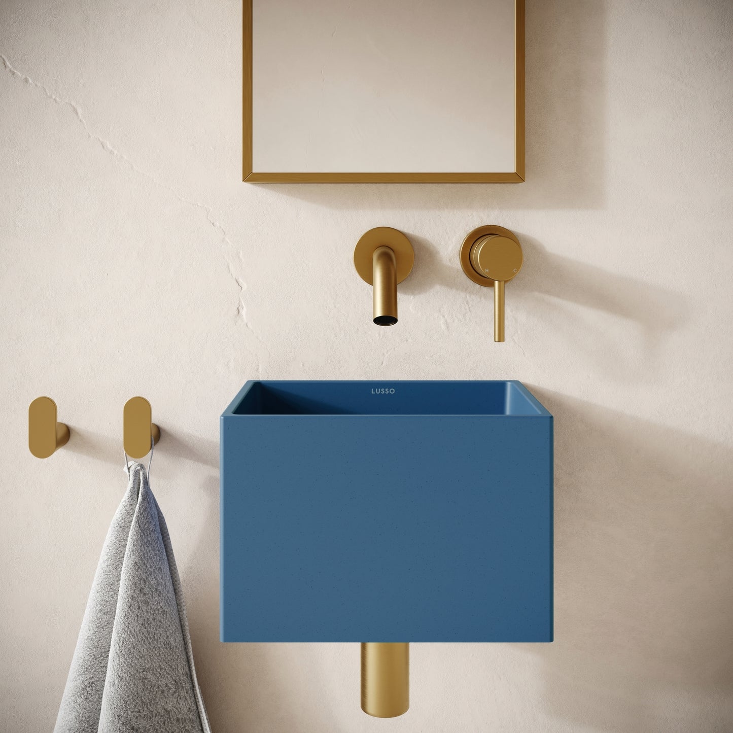 Sobrio Azure Concrete Wall Hung Basin 300mm