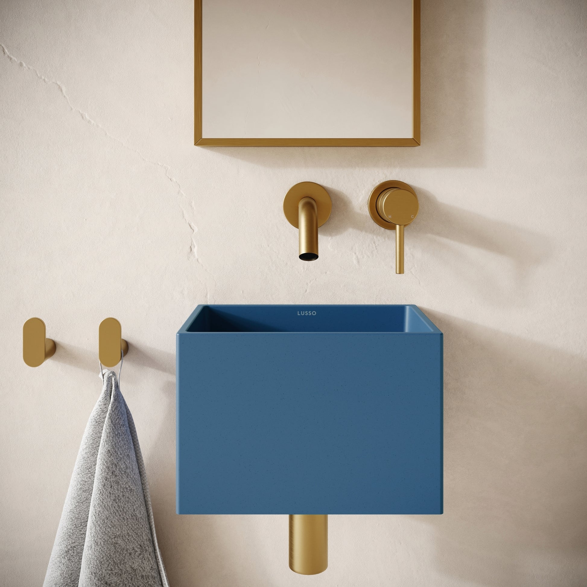 Sobrio Azure Concrete Wall Hung Basin 300mm