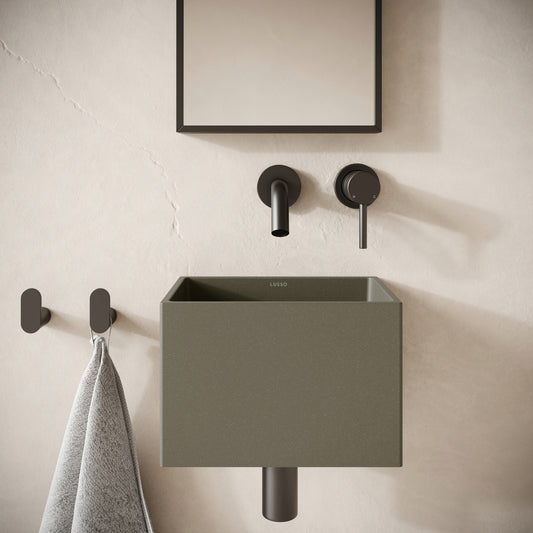 Sobrio Oyster Concrete Wall Hung Basin 300mm