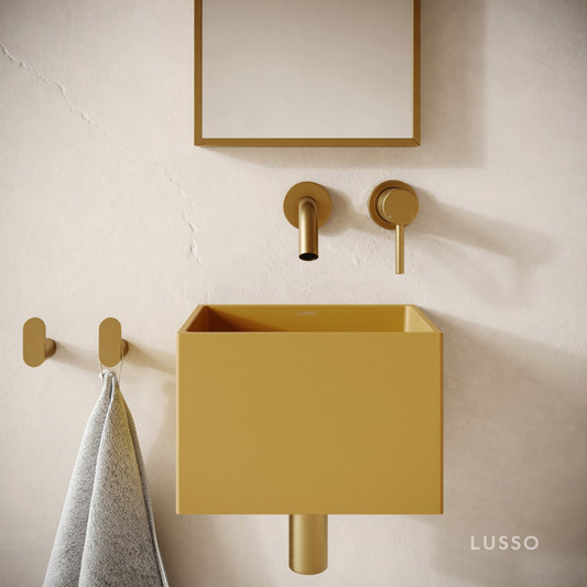 Sobrio Saffron Concrete Wall Hung Basin 300mm