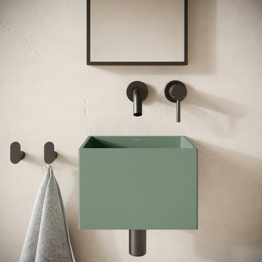 Sobrio Seafoam Concrete Wall Hung Basin 300mm