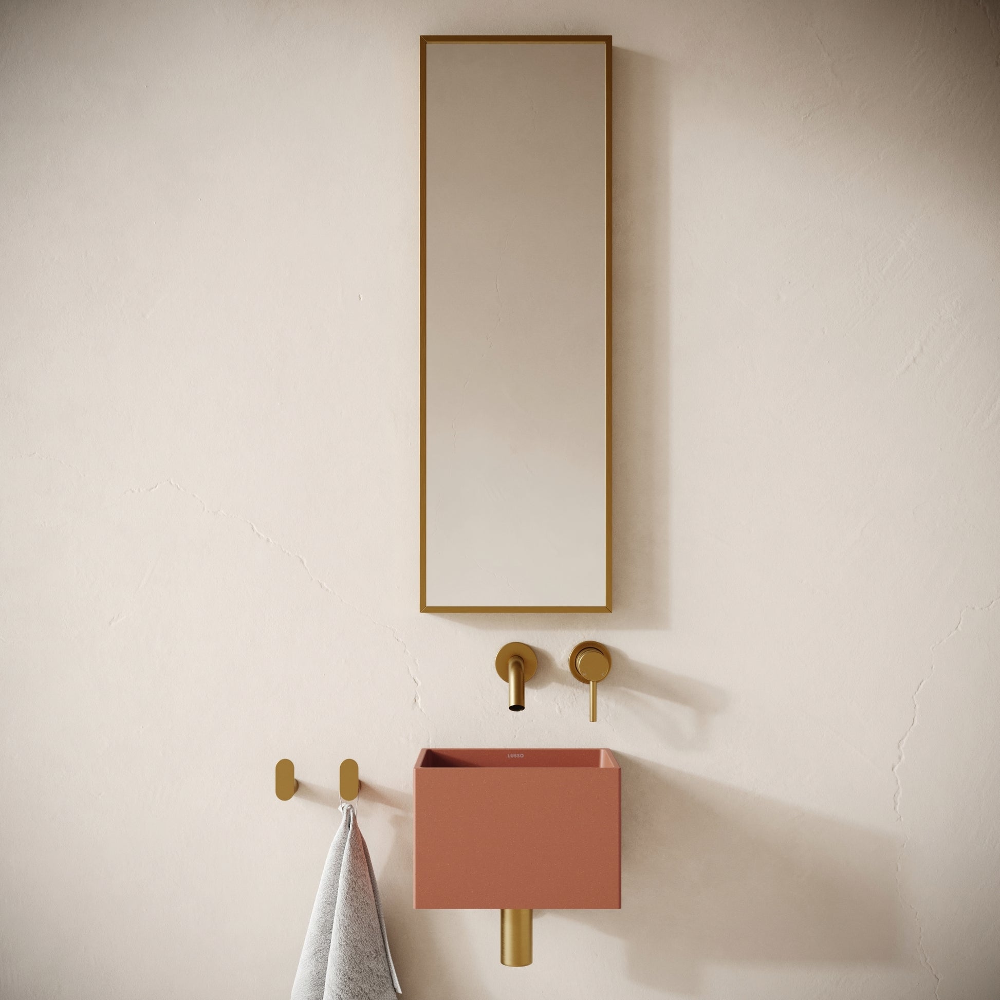Sobrio Terracotta Concrete Wall Hung Basin 300mm