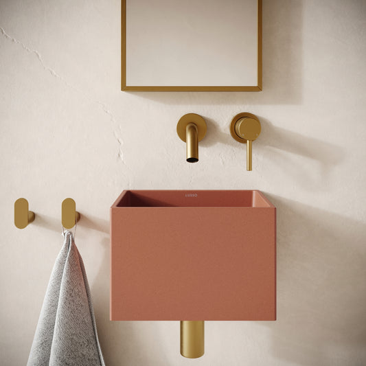 Sobrio Terracotta Concrete Wall Hung Basin 300mm