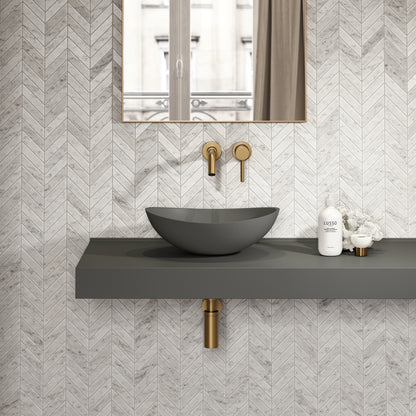 Soho Stone Basin 420mm & Stone Wall Hung Countertop Basin Shelf Set