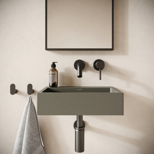 Sostanza Oyster Concrete Wall Hung Basin 400mm