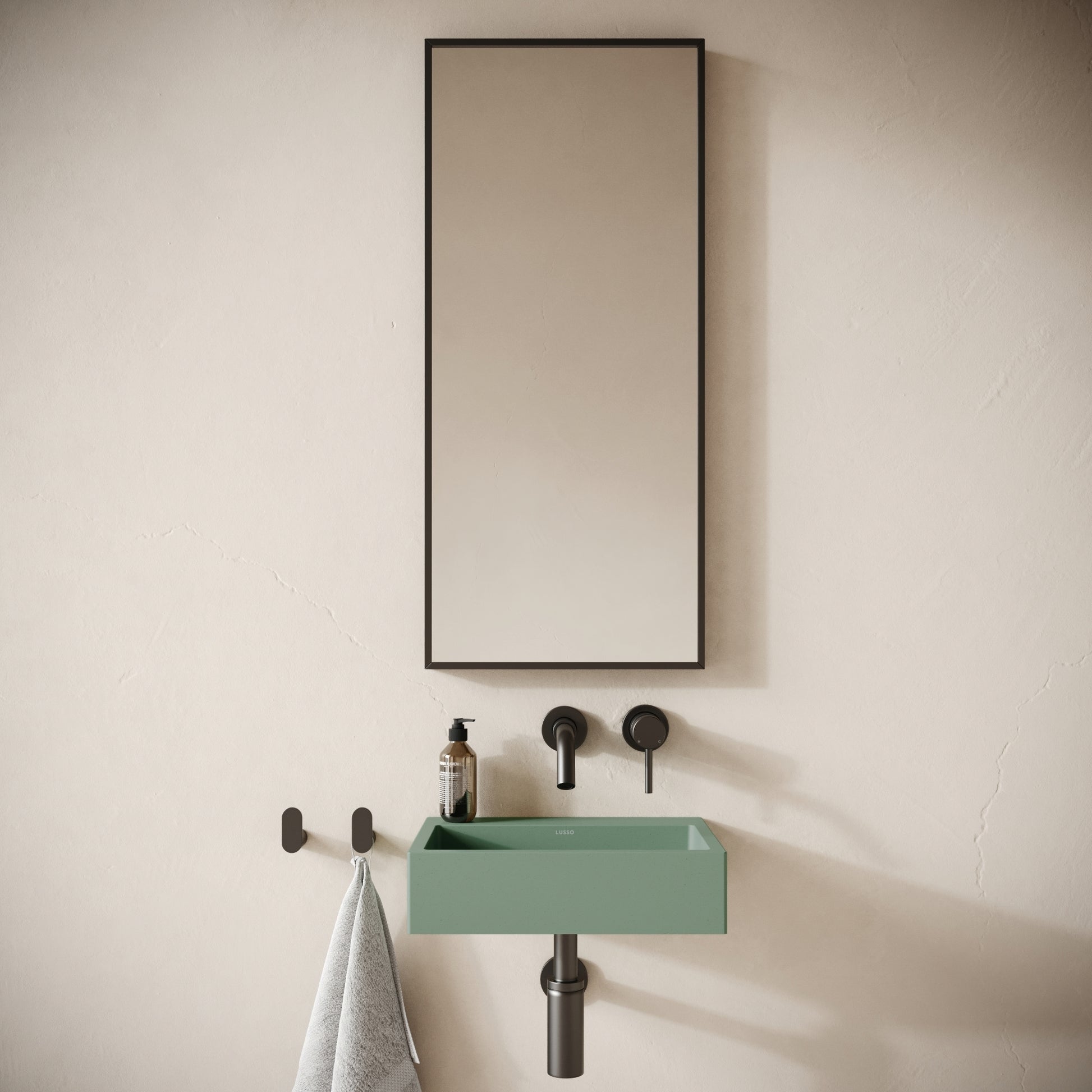 Sostanza Seafoam Concrete Wall Hung Basin 400mm