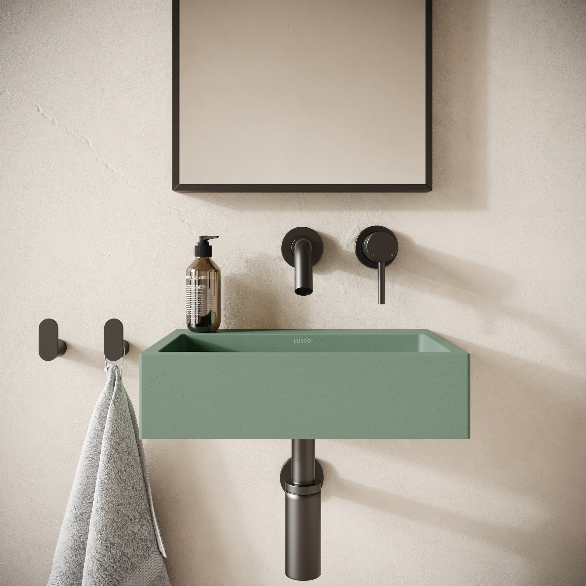 Sostanza Seafoam Concrete Wall Hung Basin 400mm