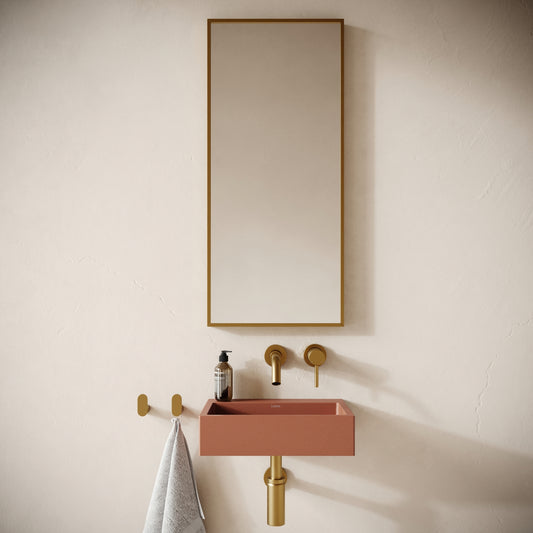 Sostanza Terracotta Concrete Wall Hung Basin 400mm