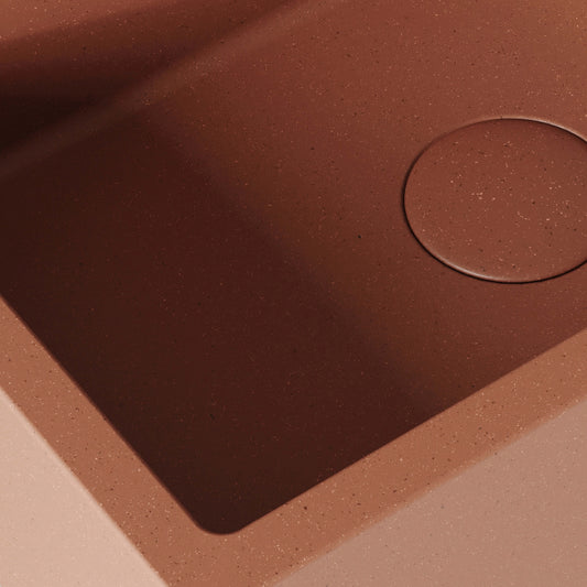 Sostanza Terracotta Concrete Wall Hung Basin 400mm