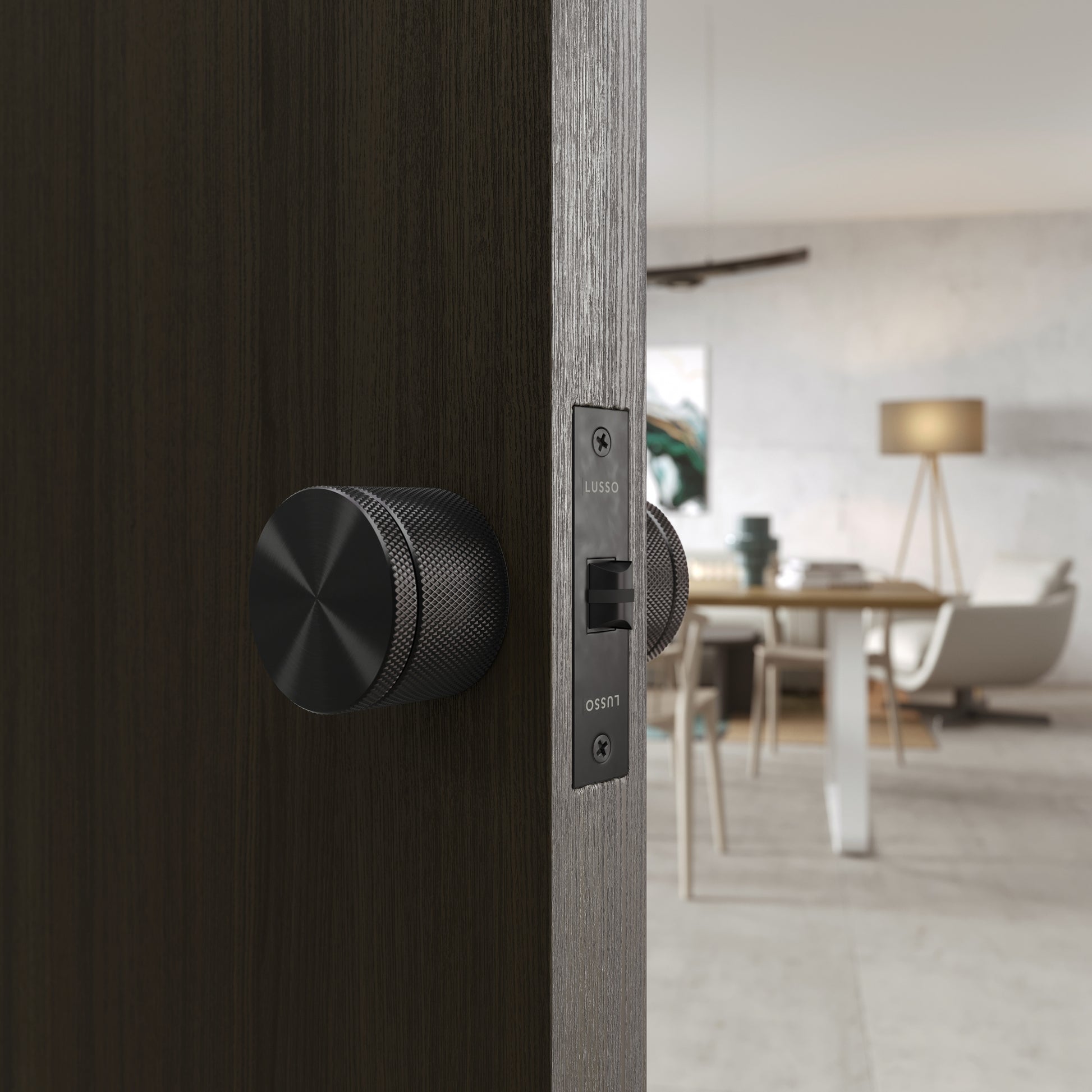Spectre Knurled Brushed Black Internal Door Handle