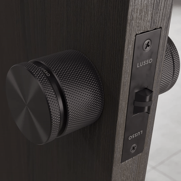 Spectre Knurled Privacy Brushed Black Internal Door Handle