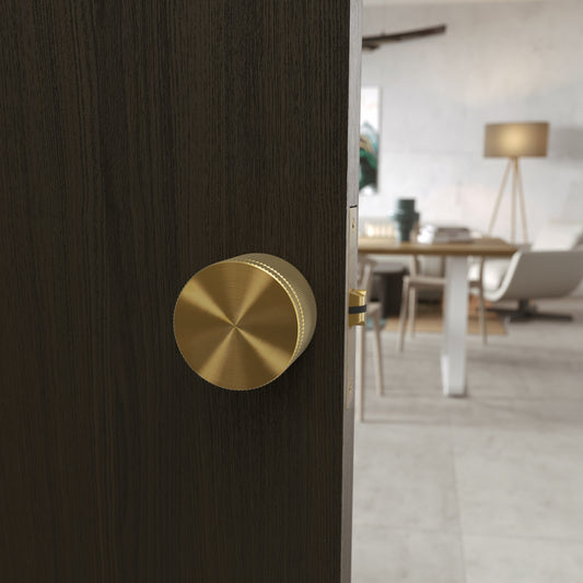 Spectre Knurled Privacy Brushed Gold Internal Door Handle