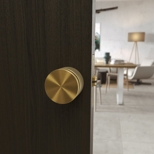 Spectre Knurled Privacy Brushed Gold Internal Door Handle