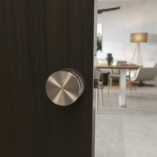 Spectre Knurled Privacy Brushed Nickel Internal Door Handle
