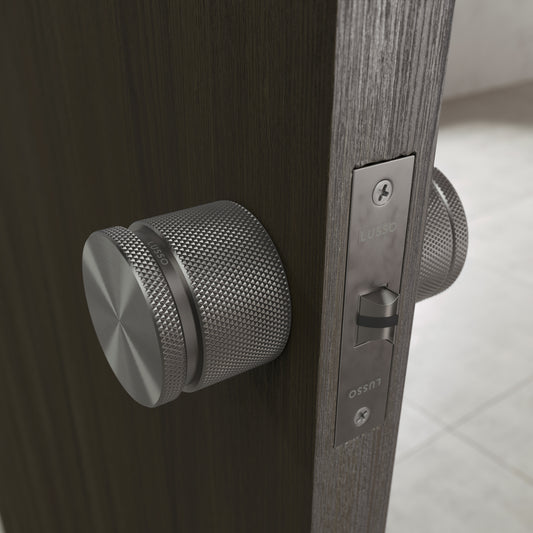 Spectre Knurled Privacy Brushed Stainless Internal Door Handle