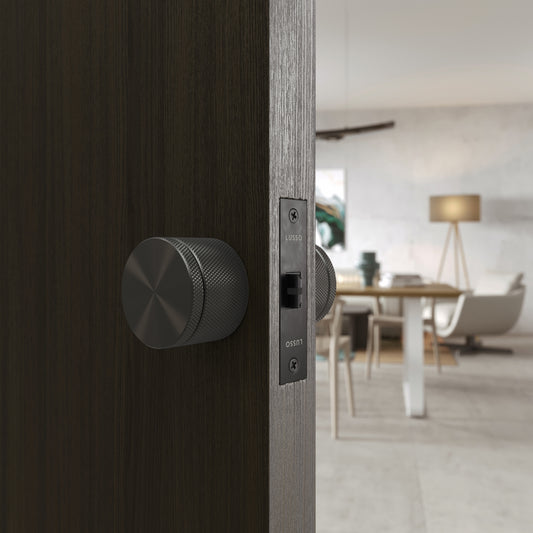 Spectre Knurled Privacy Gunmetal Internal Door Handle