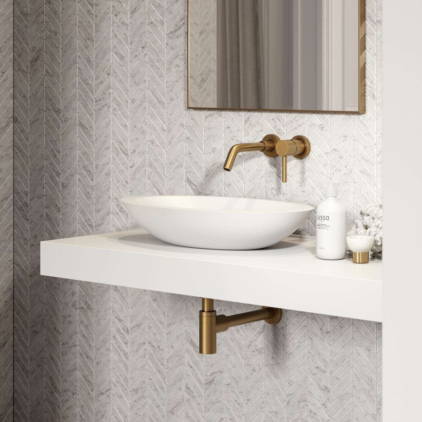 Spoon Countertop Stone Basin 600mm