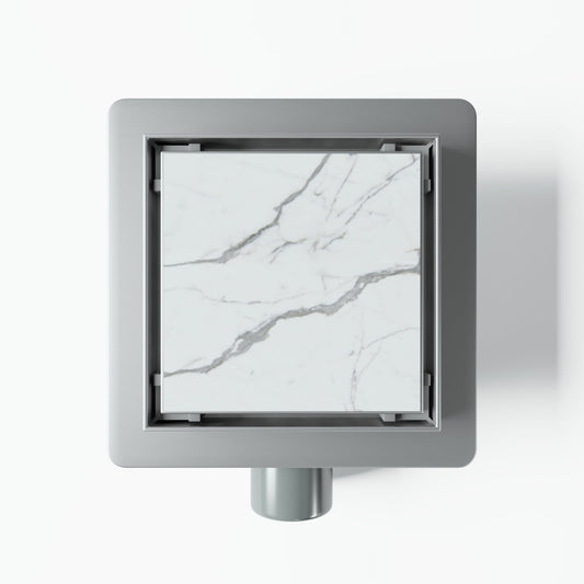 Square Brushed Stainless Tileable Wet Room Waste Kit