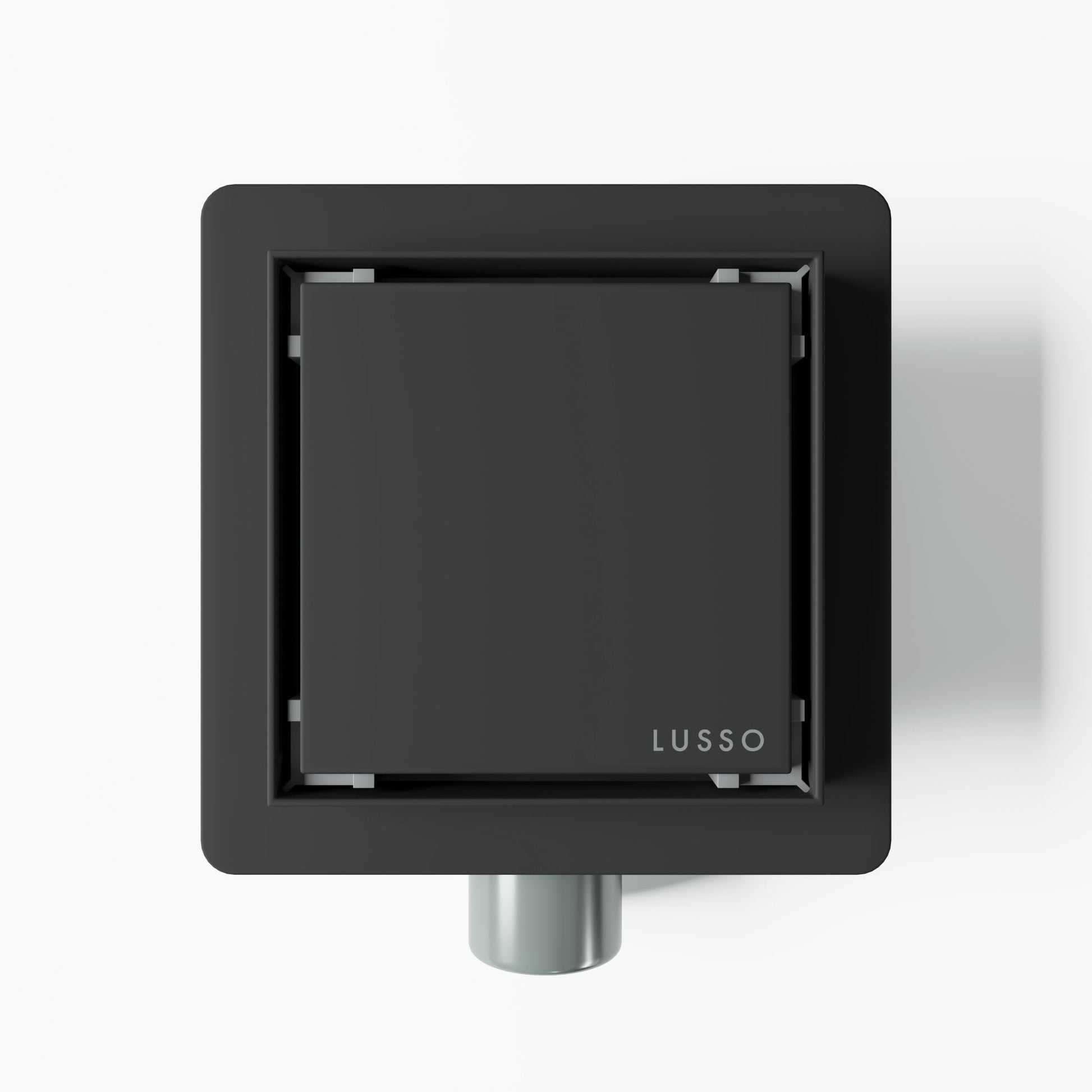Square Matte Black Tileable Wet Room Waste Kit
