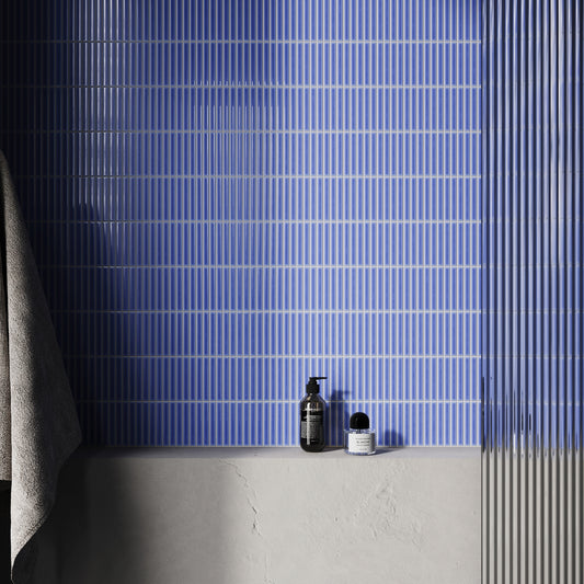 Stick Mosaic Azure Dream Blue Glazed Porcelain Wall Tile