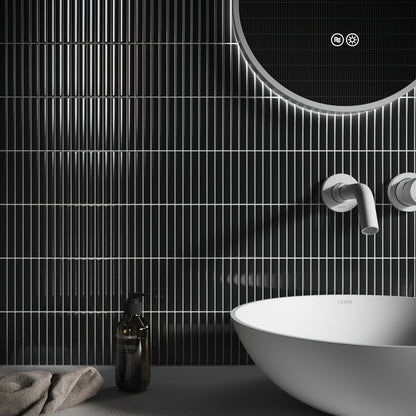 Stick Mosaic Onyx Shadow Black Glazed Porcelain Wall Tile