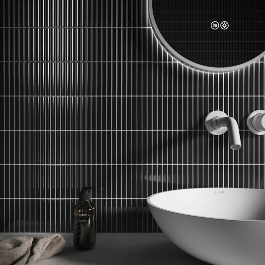 Stick Mosaic Onyx Shadow Black Glazed Porcelain Wall Tile