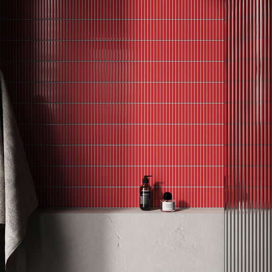 Stick Mosaic Ruby Spark Red Glazed Porcelain Wall Tile