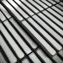 Stick Mosaic Silver Mist Grey Glazed Porcelain Wall Tile 282 x 294mm