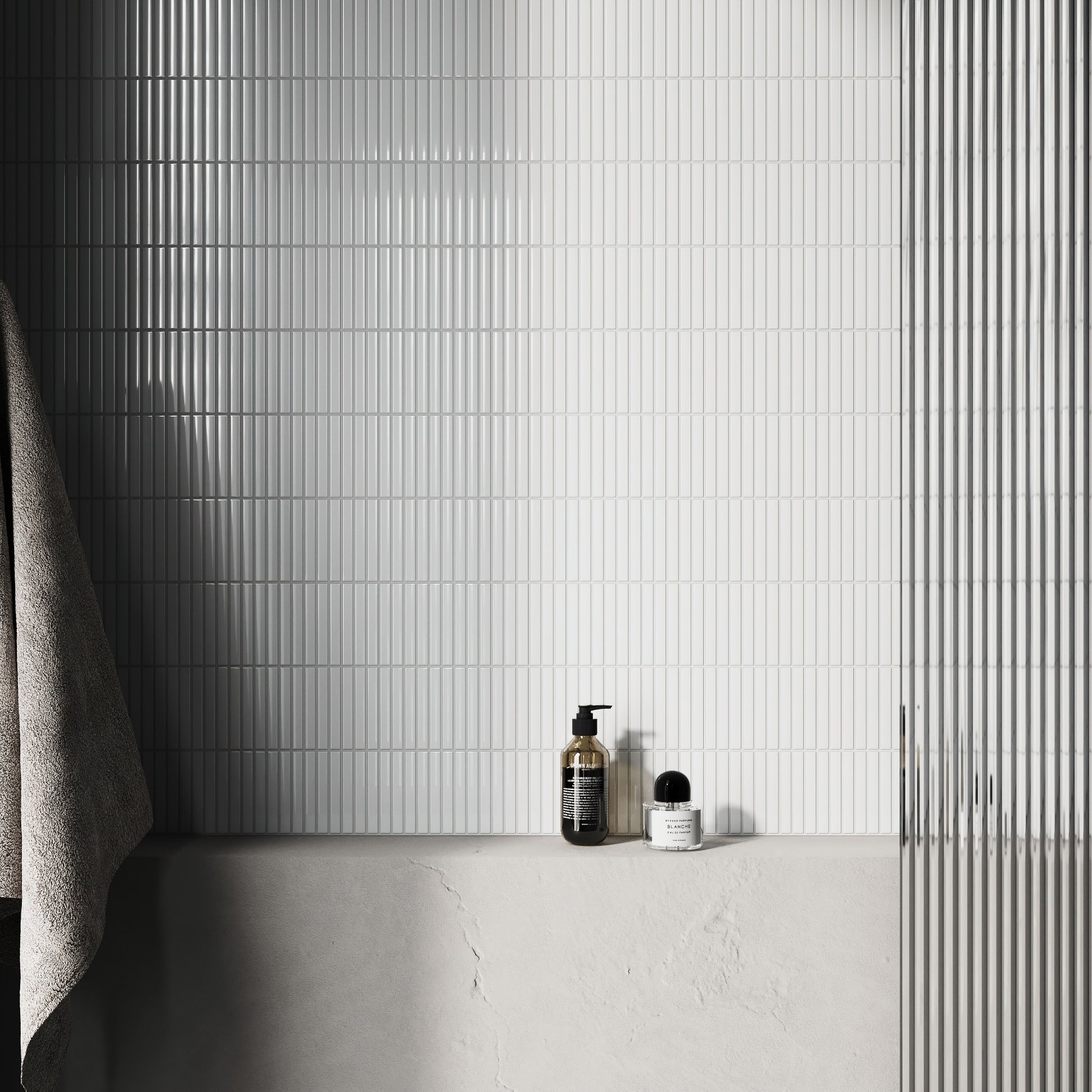 Stick Mosaic Snow Pearl White Glazed Porcelain Wall Tile