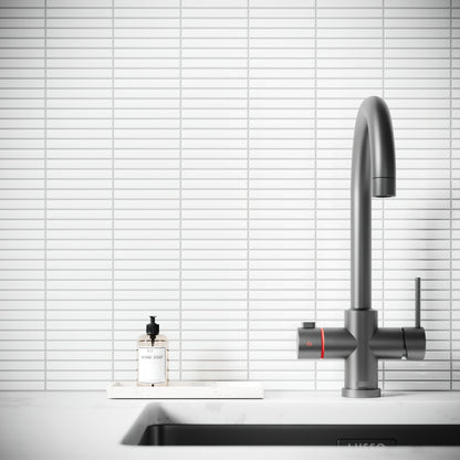Stick Mosaic Snow Pearl White Glazed Porcelain Wall Tile