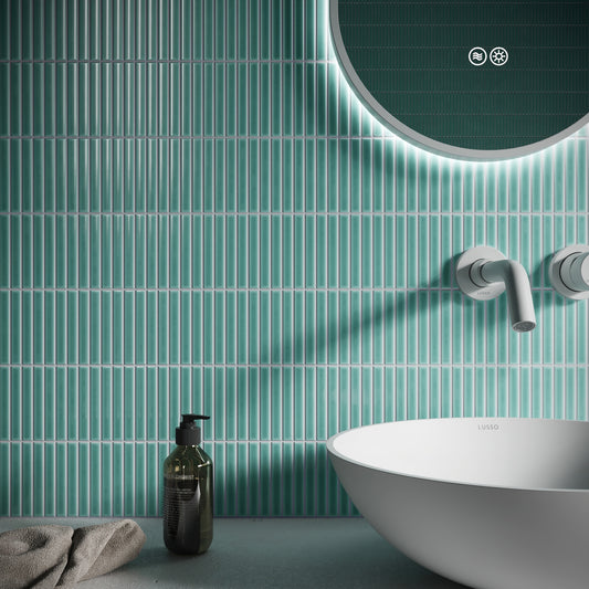 Stick Mosaic Tiffany Blue Glazed Porcelain Wall Tile
