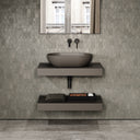 Stone Wall Hung Countertop Basin Shelf & Towel Shelf (800mm Wide - Earth)