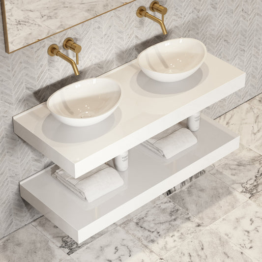 Stone Wall Hung Countertop Basin Shelf (1400mm Wide - Matte)
