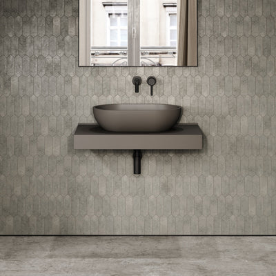 Stone Wall Hung Countertop Basin Shelf (800mm Wide - Earth)
