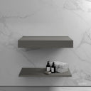 Stone Wall Hung Slimline Countertop Basin Shelf & Towel Shelf (660mm Wide - Clay)