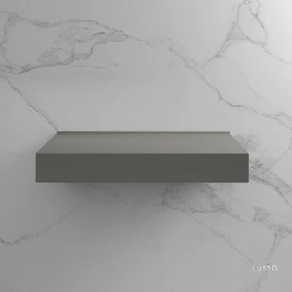 Stone Wall Hung Slimline Countertop Basin Shelf & Towel Shelf (660mm Wide - Clay)