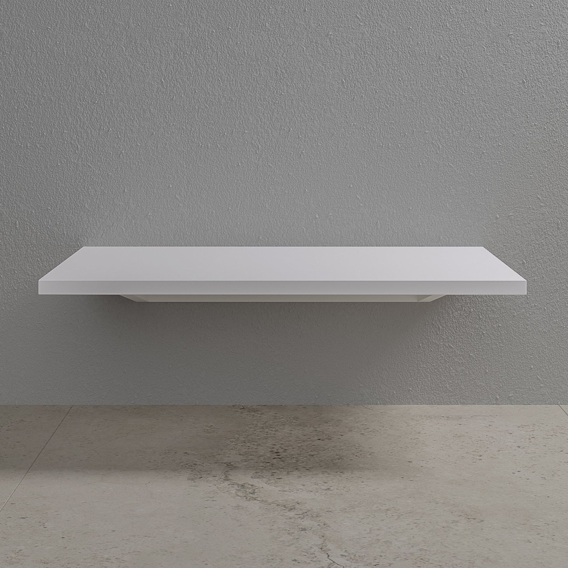 Stone Wall Hung Slimline Towel Shelf (660mm Wide - Polished White)