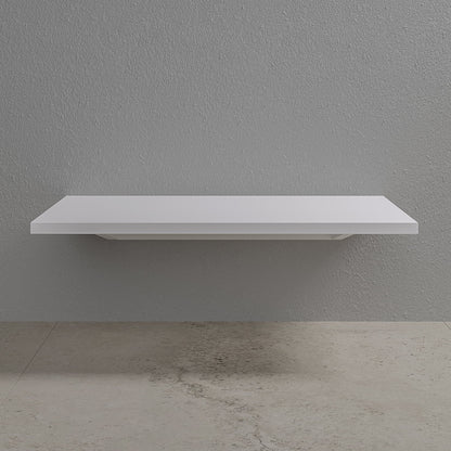Stone Wall Hung Slimline Towel Shelf (660mm Wide - Polished White)