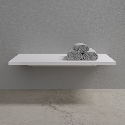 Stone Wall Hung Slimline Towel Shelf (660mm Wide - Polished White)