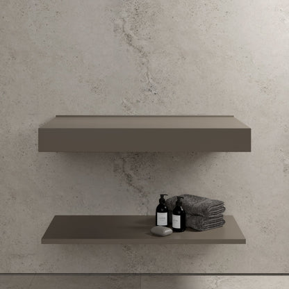 Stone Wall Hung Slimline Towel Shelf (800mm Wide - Earth)