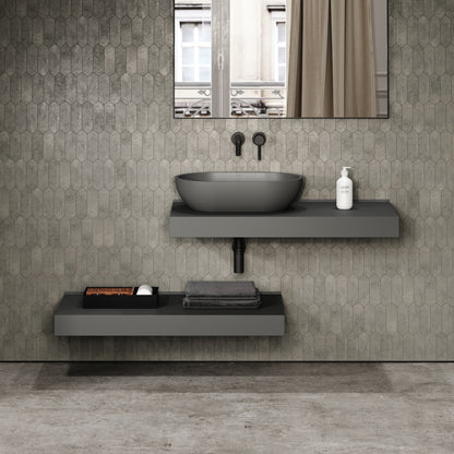 Stone Wall Hung Towel Shelf (1000mm Wide - Clay)