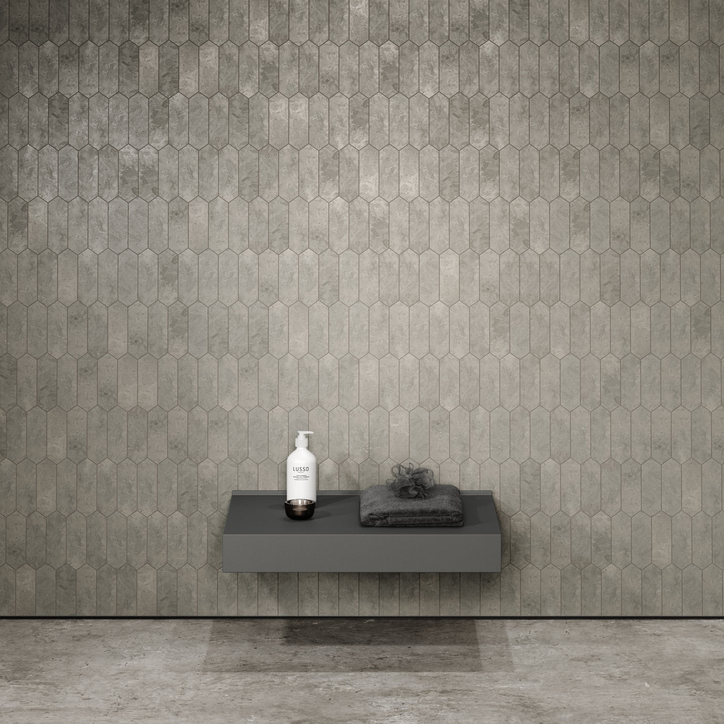 Stone Wall Hung Towel Shelf (660mm Wide - Clay)