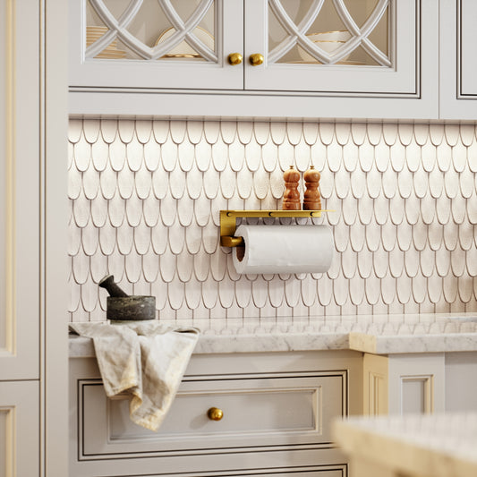 Tempo Brushed Gold Wall Mounted Kitchen Roll Holder