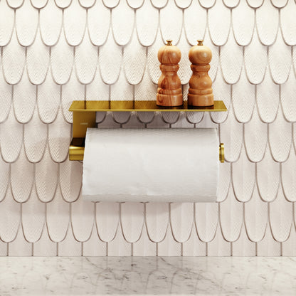 Tempo Brushed Gold Wall Mounted Kitchen Roll Holder