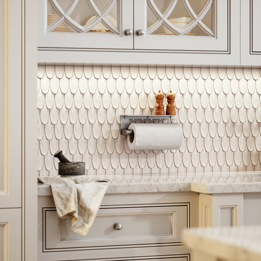 Tempo Brushed Stainless Wall Mounted Kitchen Roll Holder